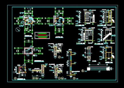 Guard construction drawing CAD architectural drawings, Hyon concept, bookcases Detailing