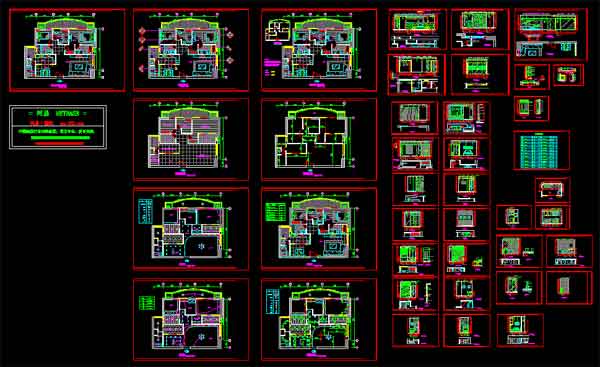 3-Bedroom Apartment Residential Interior Design CAD Final Drawing Download Free