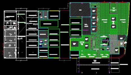 Auto 4s shop's first floor plan of Tianjin Infiniti cad architectural drawings