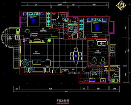 Interior Design: 3-Bedroom Apartment Plan CAD Drawing Free download