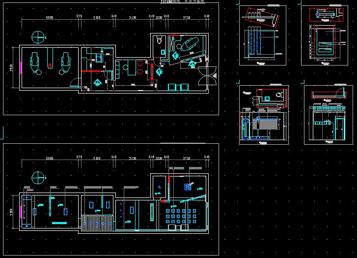 Dental Clinic building renovation plans, rotating ladder, vestibule, bookcases Detailing