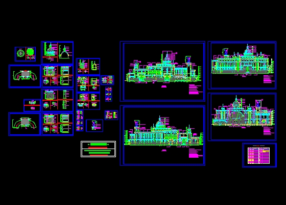 Holiday Inn exterior decoration design drawings, rotating ladder, vestibule, bookcases Detailing