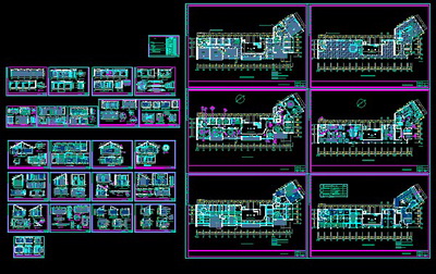 Classic Chinese style dining-room construction drawings
