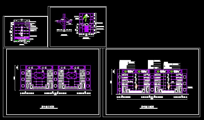 Pot of gold spring tea shop decoration construction drawings
