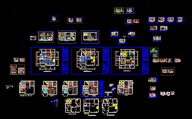 Villa of complete set is decorated construction drawings
