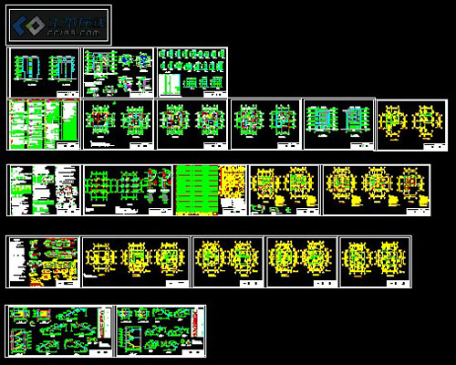 The private residence of a full set of architectural CAD drawings
