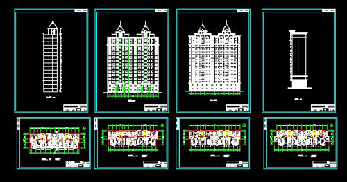 Plate high-rise residential CAD design