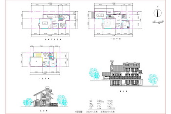 Split-level with terrace porches three layers villa