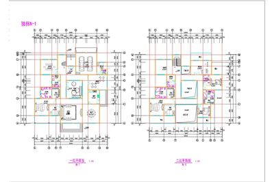 Detached villas with atrium construction plan