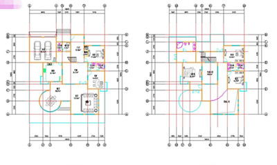 Single-family two-story villa construction plan