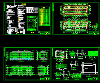 Residential buildings complete CAD building plans