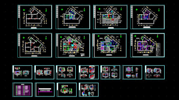 Different line penthouse CAD renovation plans