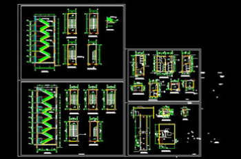 Stairs, elevators, bathrooms CAD drawing
