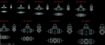 Welded tube fittings CAD drawings