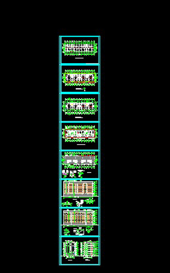 Six-story brick residential building Architectural CAD Drawings