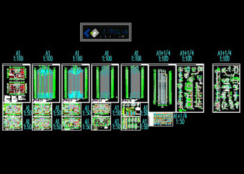 Classic 21F high-rise residential building construction plans