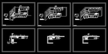 A set of kitchen cabinets cad design