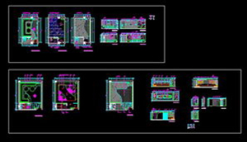 KTV rooms cad renovation plans two