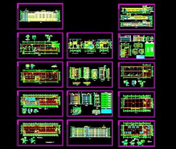 Hall and comprehensive building drawings