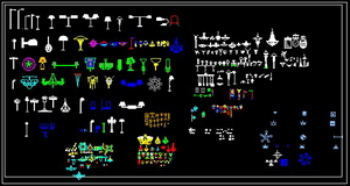 Common lamps CAD Blocks