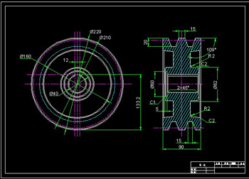 Drawings pulley 1CAD