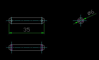 CAD drawing pin hole