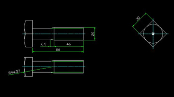 Square head bolts CAD drawings