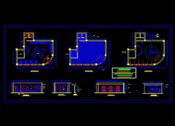 Cafe decoration design CAD drawings